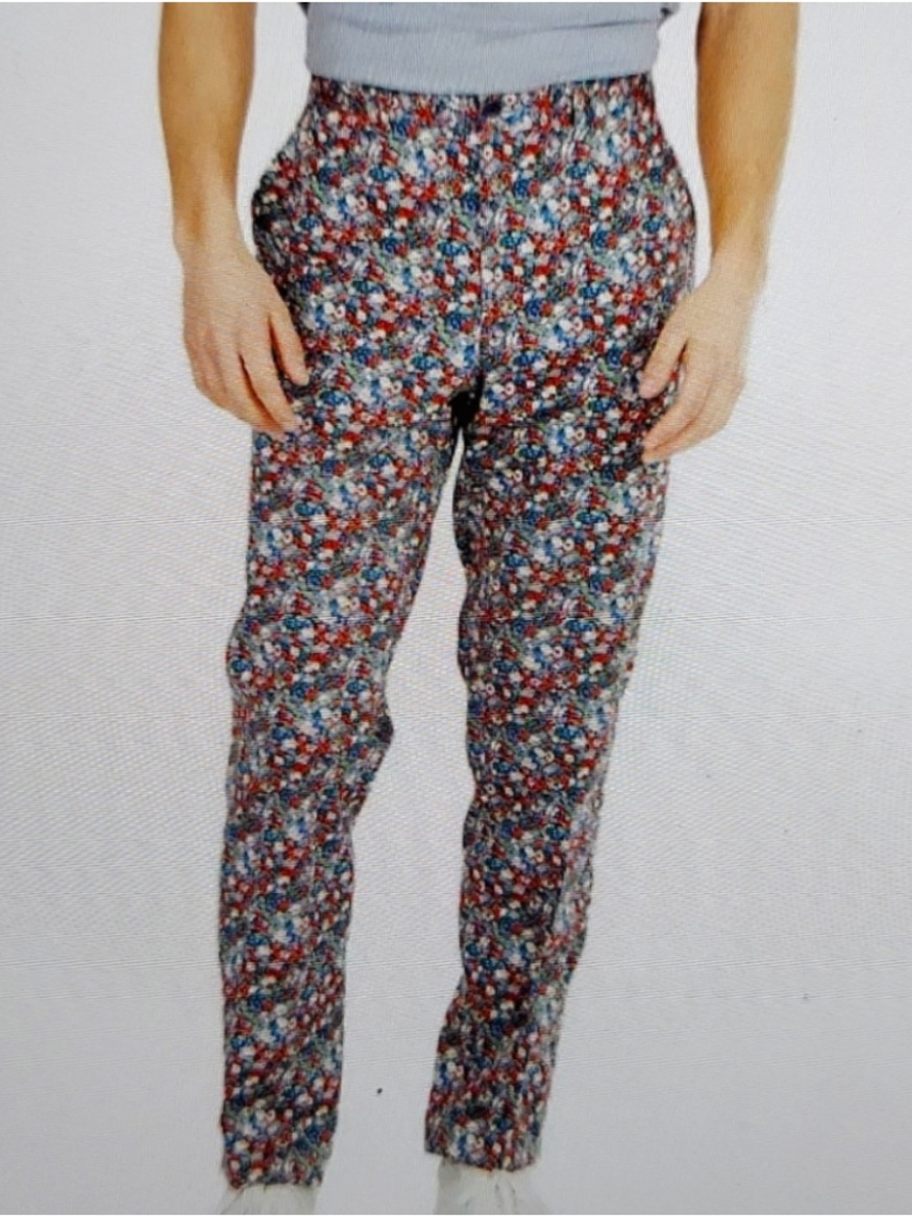Floral print cotton pants, size 36 x 30